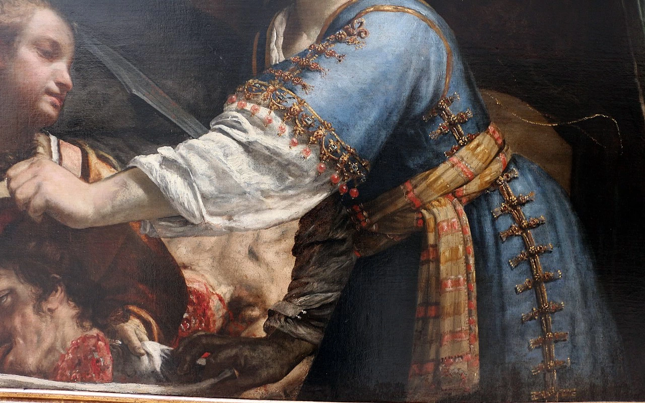 Giuditta con la testa di Oloferne - Pinacoteca Nazionale di Bologna, dettaglio